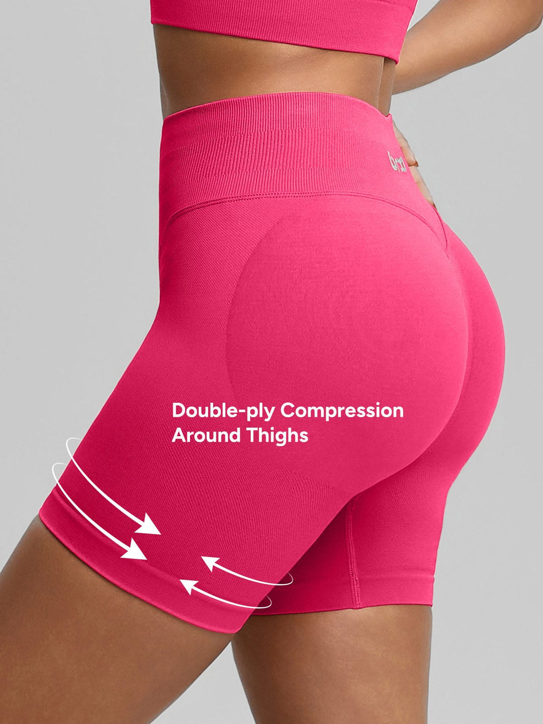 BrxlGrit™ Seamless Tummy Control High Waist Butt Lifting Workout Shorts 3.6"