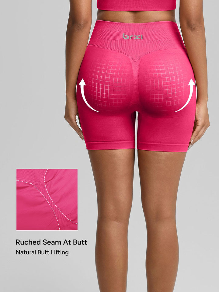 BrxlGrit™ Seamless Tummy Control High Waist Butt Lifting Workout Shorts 3.6"