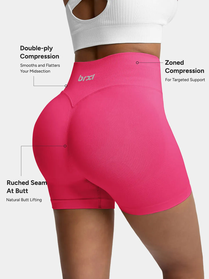 BrxlGrit™ Seamless Tummy Control High Waist Butt Lifting Workout Shorts 3.6"