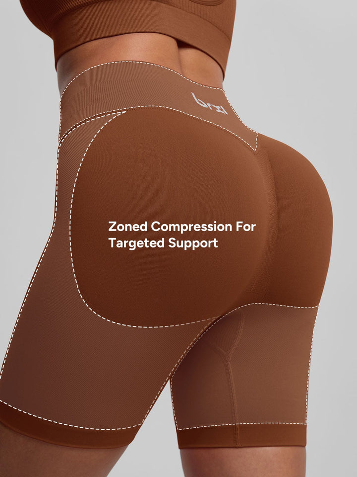 BrxlGrit™ Seamless Tummy Control High Waist Butt Lifting Workout Shorts 4.5"