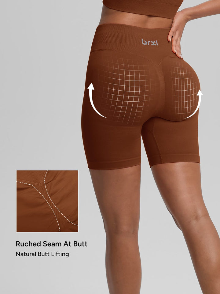 BrxlGrit™ Seamless Tummy Control High Waist Butt Lifting Workout Shorts 4.5"