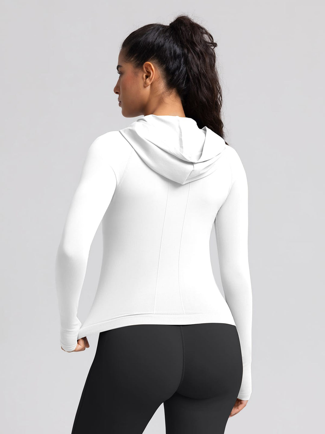 BrxlGrit™ Slim Fit Seamless Zip Up Cropped Hooded Jacket
