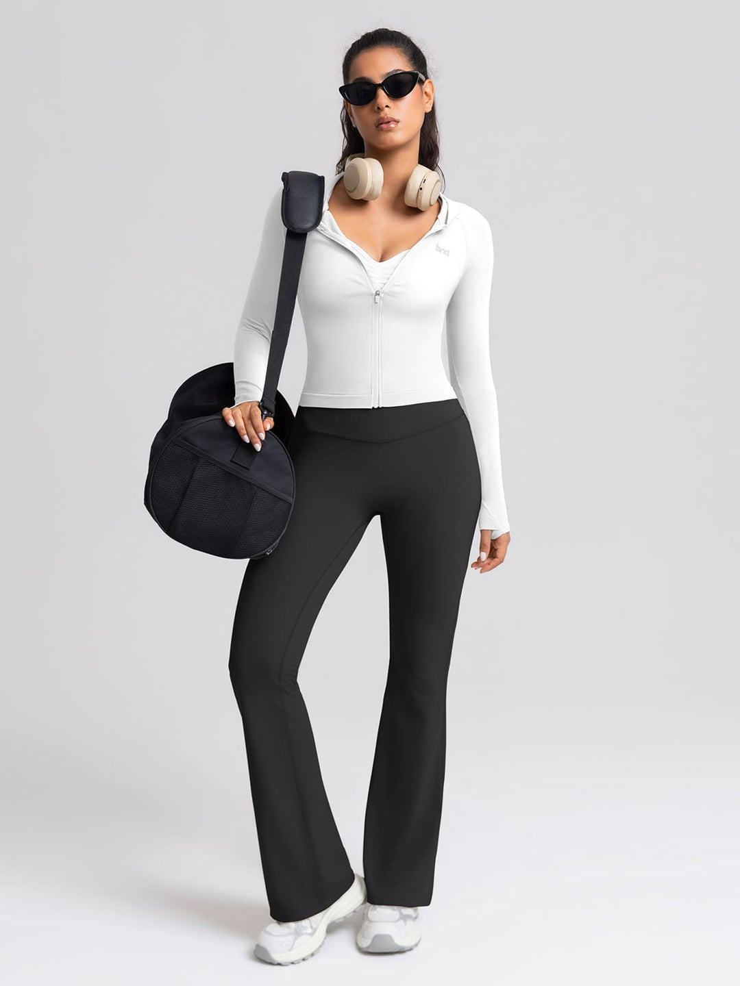 BrxlGrit™ Slim Fit Seamless Zip Up Cropped Hooded Jacket