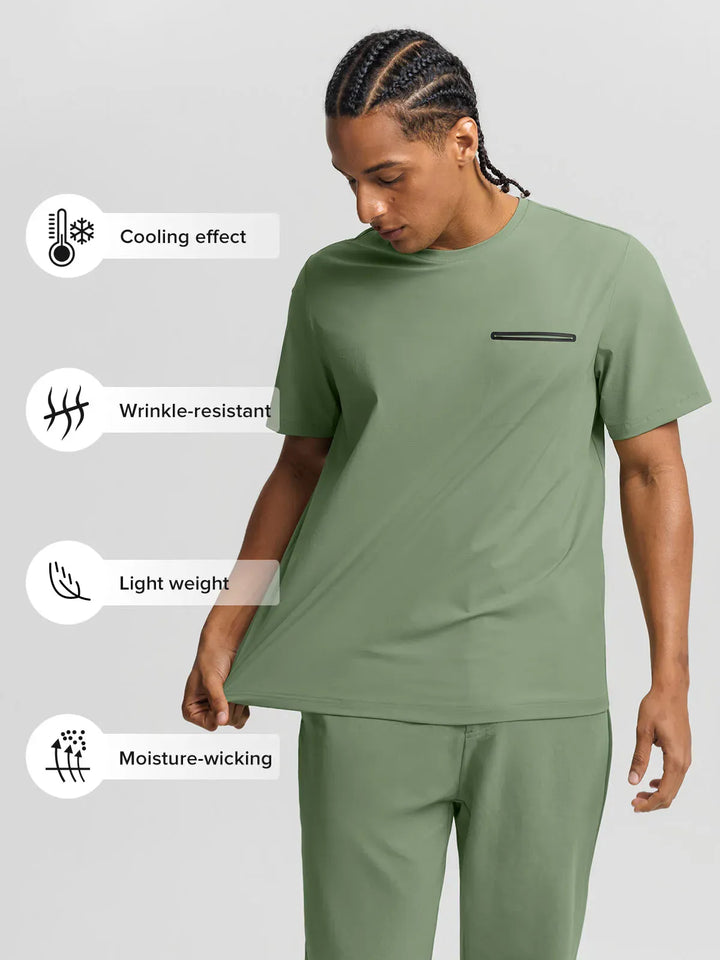 BrxlMen™ Oversized Breathable Workout Tee With Chest Pocket For Men