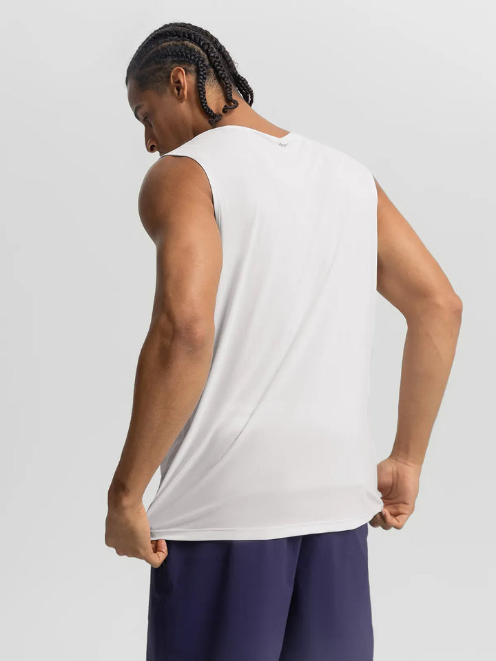 BrxlMen™ Sleeveless Diagonal Stripe Print Quick-Dry Workout Tank For Men