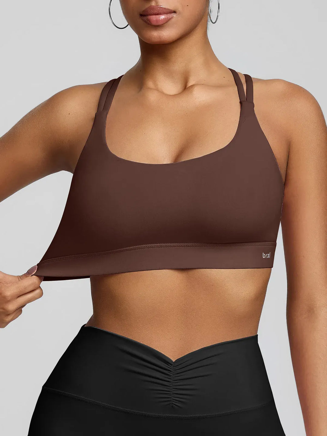 BrxlZero™ Adjustable Strap Square Neck Low Impact Yoga Sports Bra