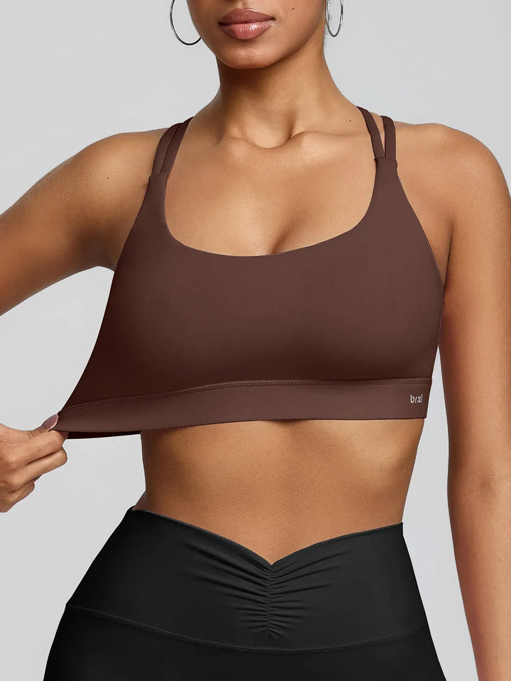 BrxlZero™ Adjustable Strap Square Neck Low Impact Yoga Sports Bra
