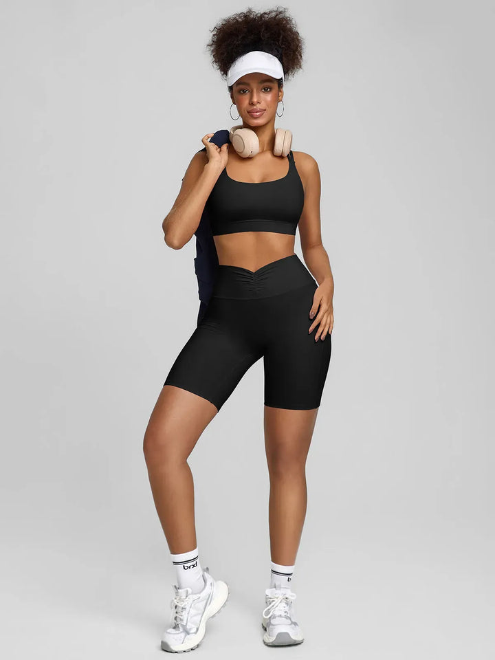 BrxlZero™ Adjustable Strap Square Neck Low Impact Yoga Sports Bra