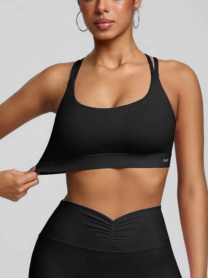 BrxlZero™ Adjustable Strap Square Neck Low Impact Yoga Sports Bra