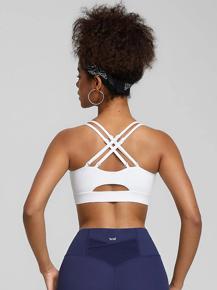 BrxlZero™ Adjustable Strap Square Neck Low Impact Yoga Sports Bra