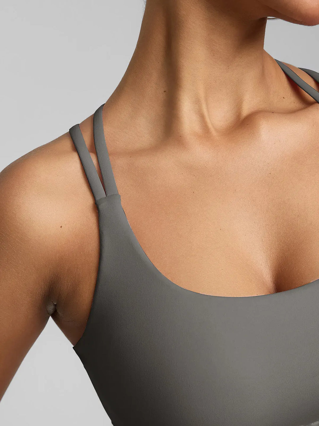 BrxlZero™ Adjustable Strap Square Neck Low Impact Yoga Sports Bra