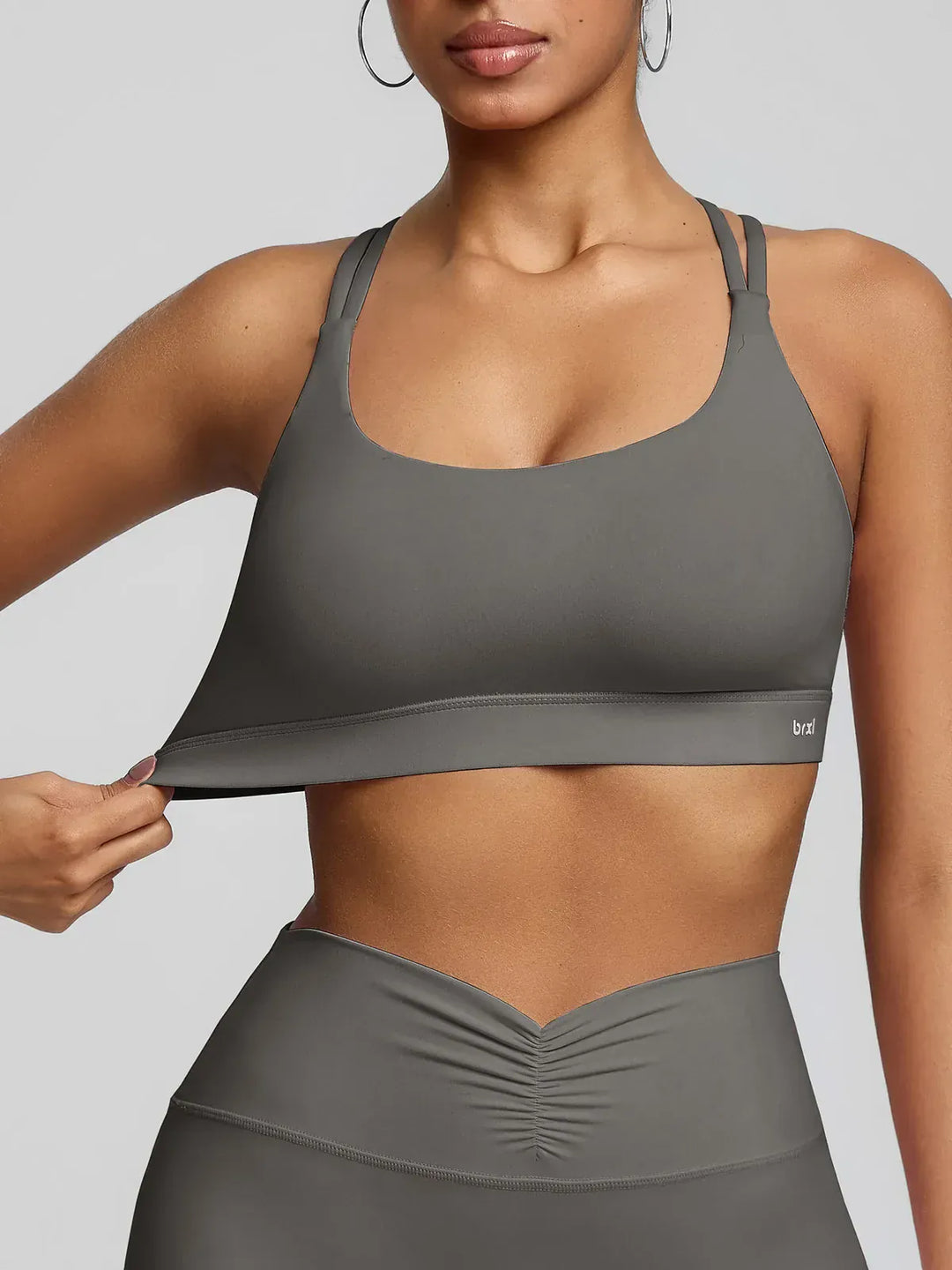 BrxlZero™ Adjustable Strap Square Neck Low Impact Yoga Sports Bra