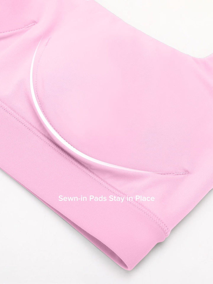 BrxlZero™ Adjustable Strap Square Neck Low Impact Yoga Sports Bra