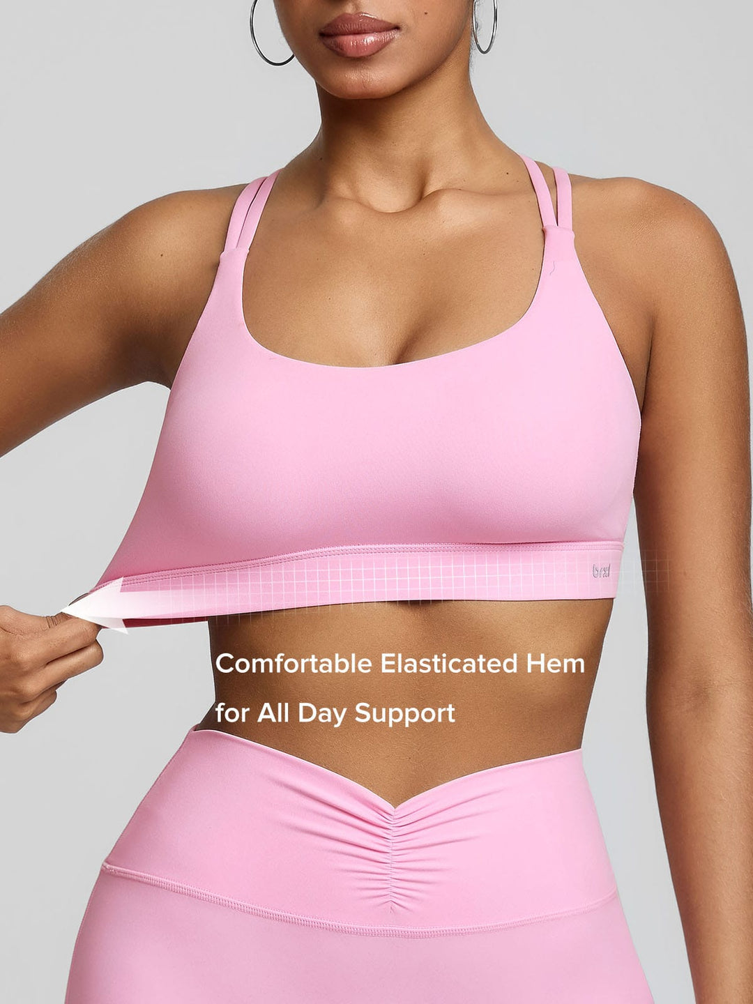 BrxlZero™ Adjustable Strap Square Neck Low Impact Yoga Sports Bra