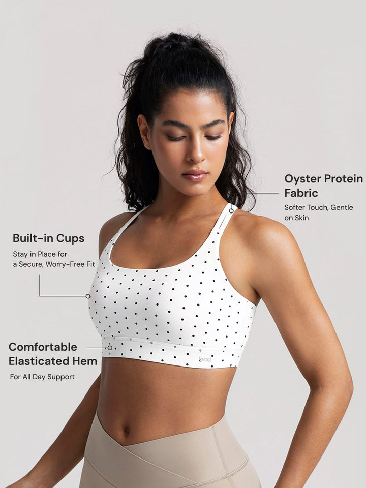 BrxlZero™ Adjustable Strap Square Neck Low Impact Yoga Sports Bra