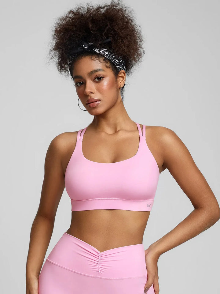 BrxlZero™ Adjustable Strap Square Neck Low Impact Yoga Sports Bra
