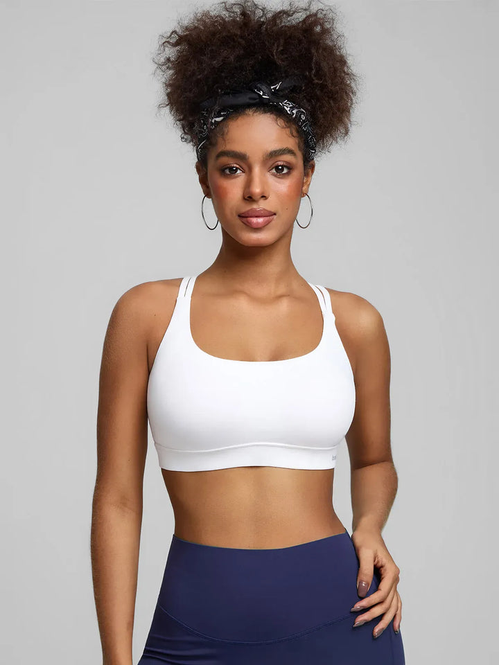 BrxlZero™ Adjustable Strap Square Neck Low Impact Yoga Sports Bra