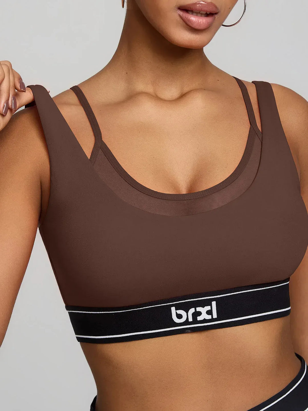 BrxlZero™ Contrast Color 2-in-1 Mesh Sport Bra