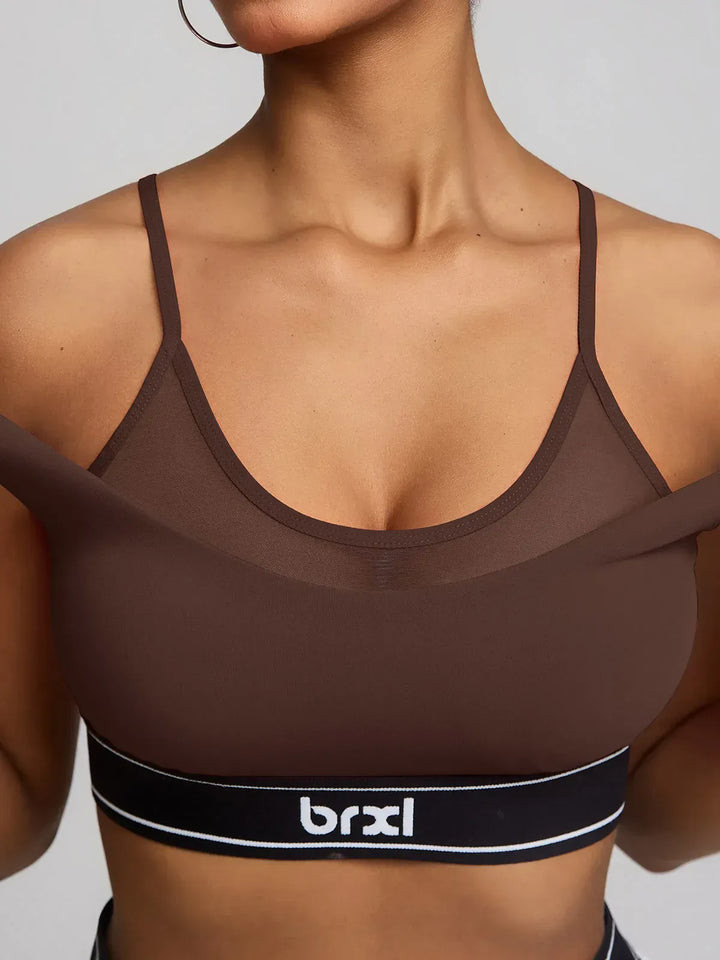 BrxlZero™ Contrast Color 2-in-1 Mesh Sport Bra