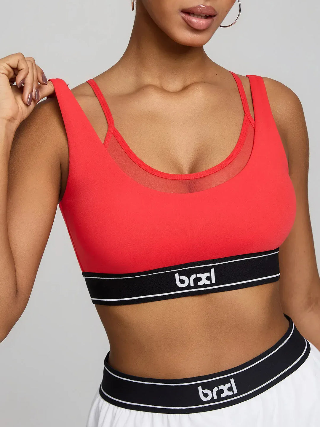BrxlZero™ Contrast Color 2-in-1 Mesh Sport Bra
