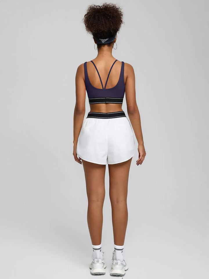 BrxlZero™ Contrast Color 2-in-1 Mesh Sport Bra