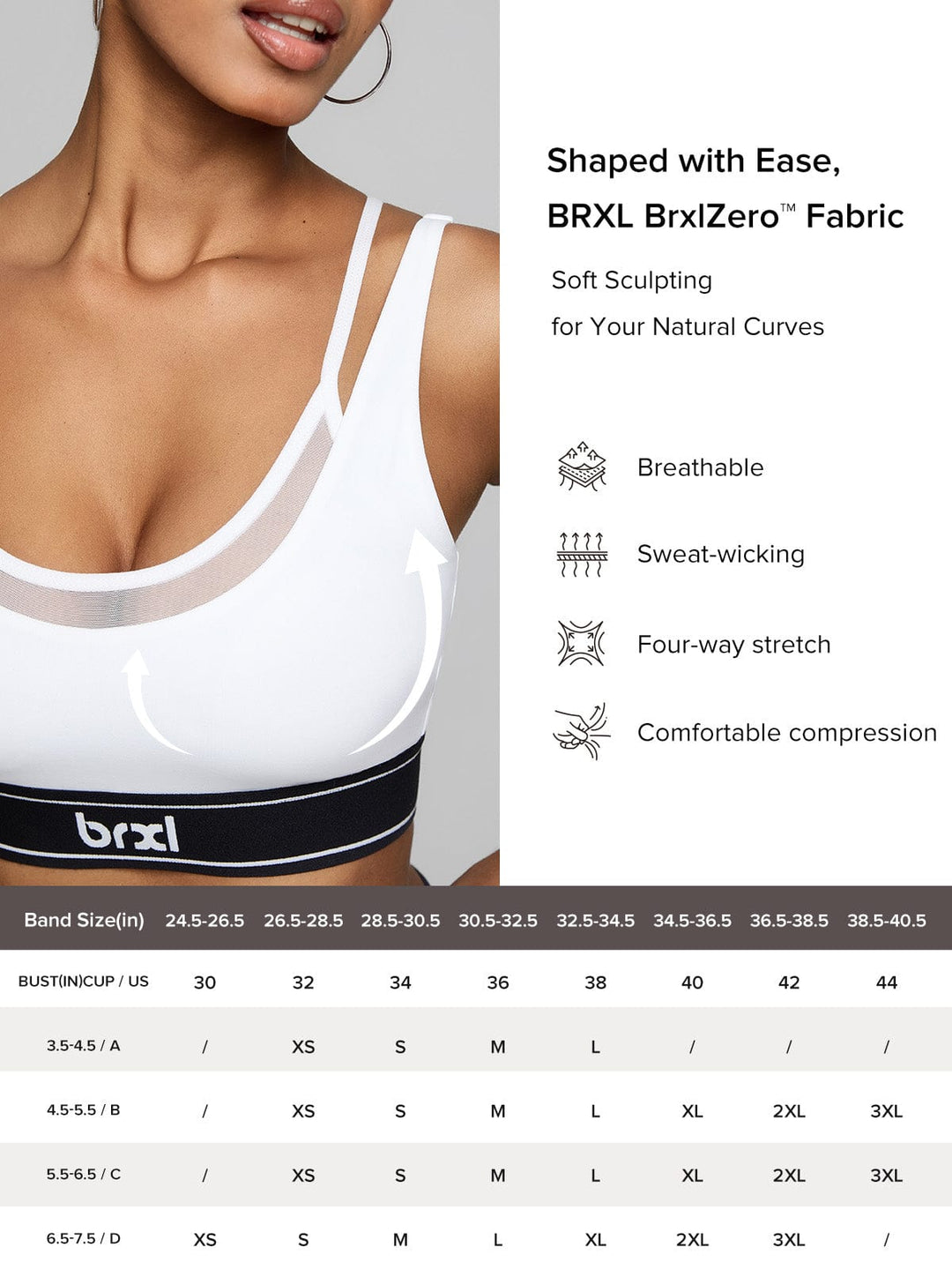 BrxlZero™ Contrast Color 2-in-1 Mesh Sport Bra
