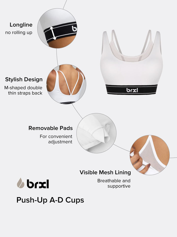 BrxlZero™ Contrast Color 2-in-1 Mesh Sport Bra