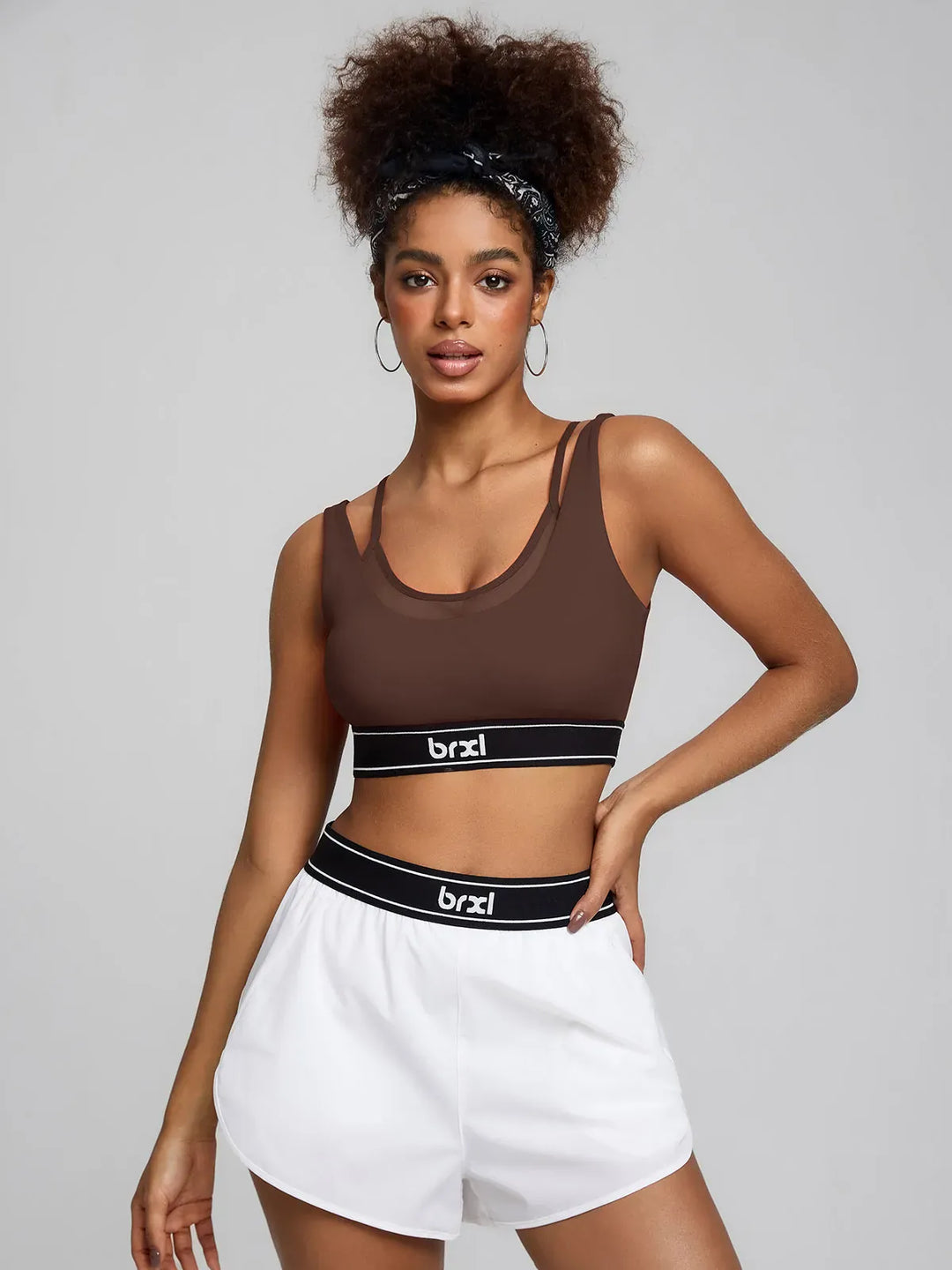 BrxlZero™ Contrast Color 2-in-1 Mesh Sport Bra