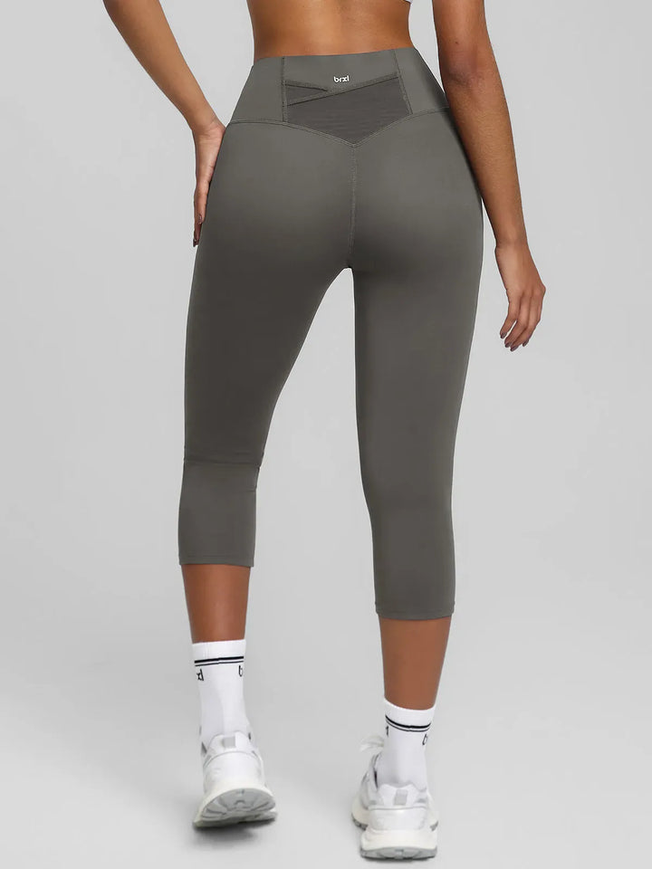 BrxlZero™ High Waist Tummy Control Capri Yoga Leggings with Pocket
