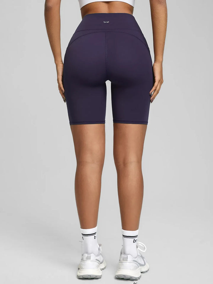 BrxlZero™ High Waisted Tummy Control Workout Biker Shorts with Pockets