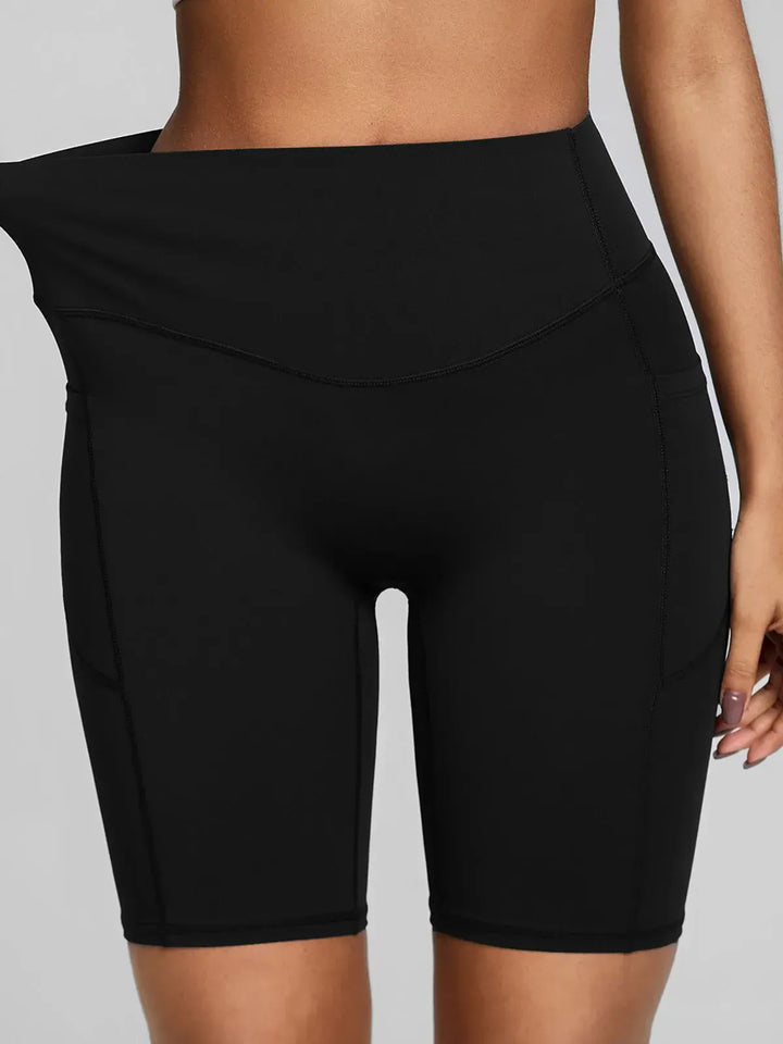 BrxlZero™ High Waisted Tummy Control Workout Biker Shorts with Pockets