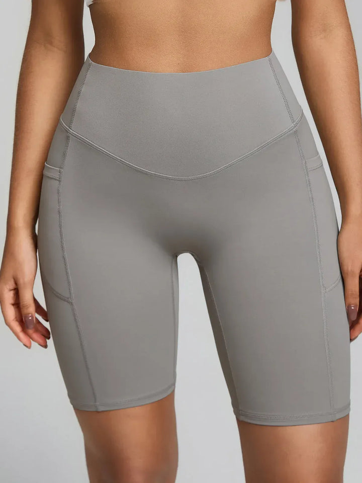 BrxlZero™ High Waisted Tummy Control Workout Biker Shorts with Pockets