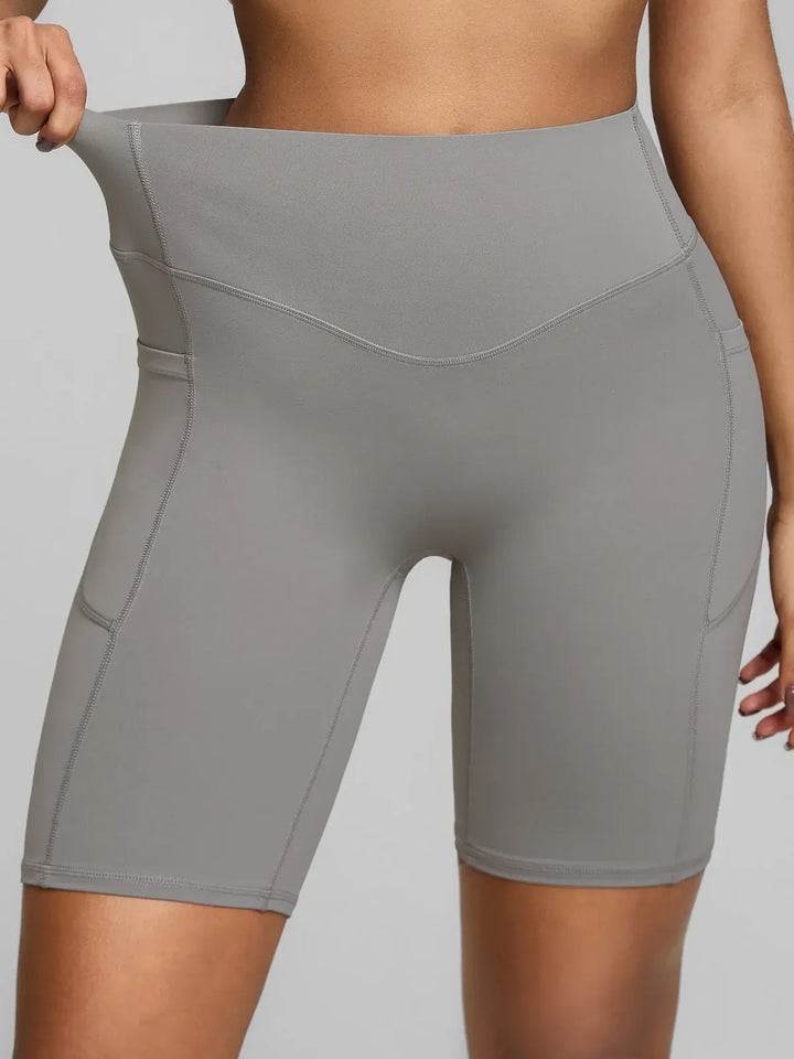 BrxlZero™ High Waisted Tummy Control Workout Biker Shorts with Pockets