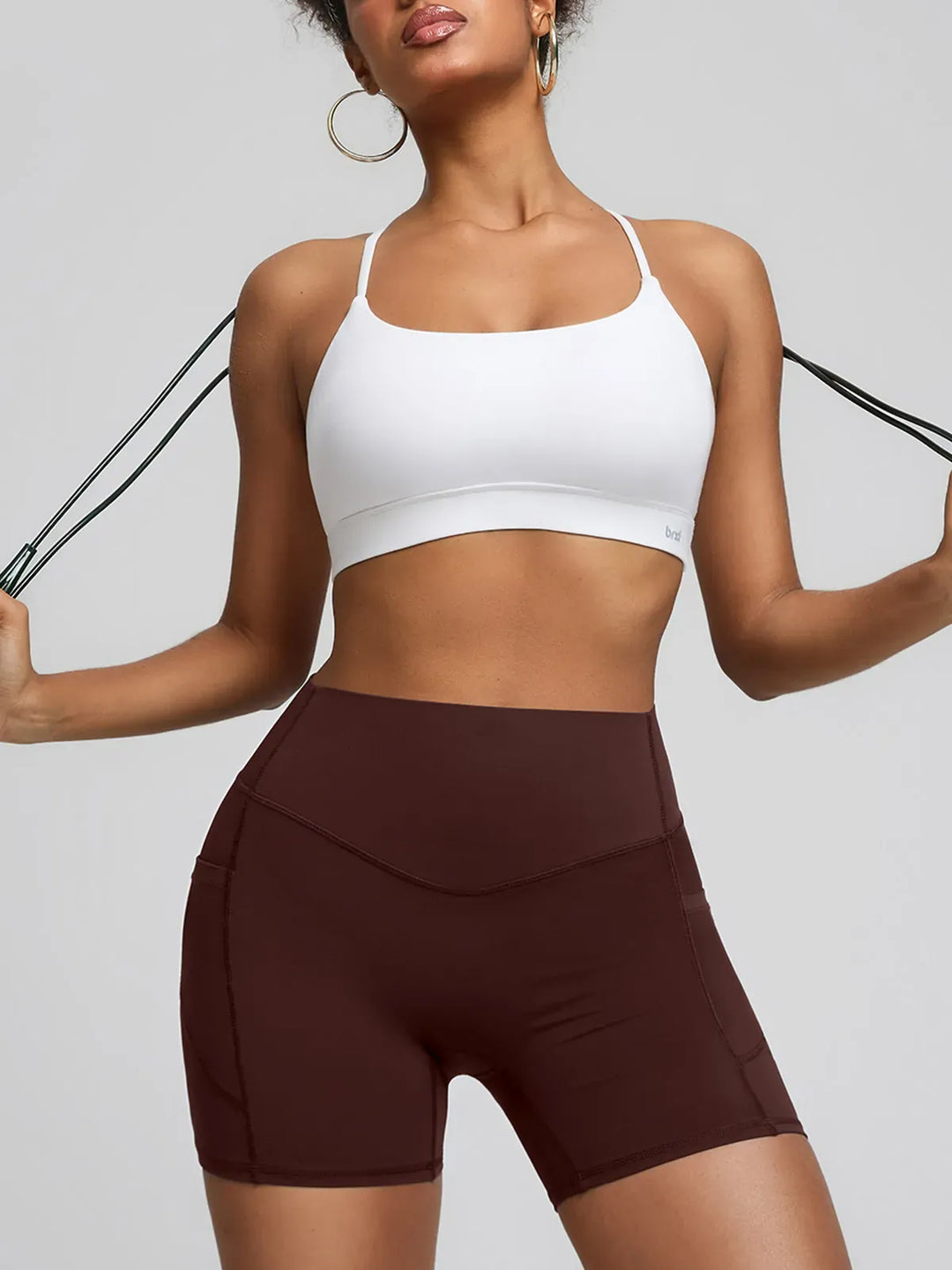 BrxlZero™ High Waisted Tummy Control Workout Biker Shorts with Pockets