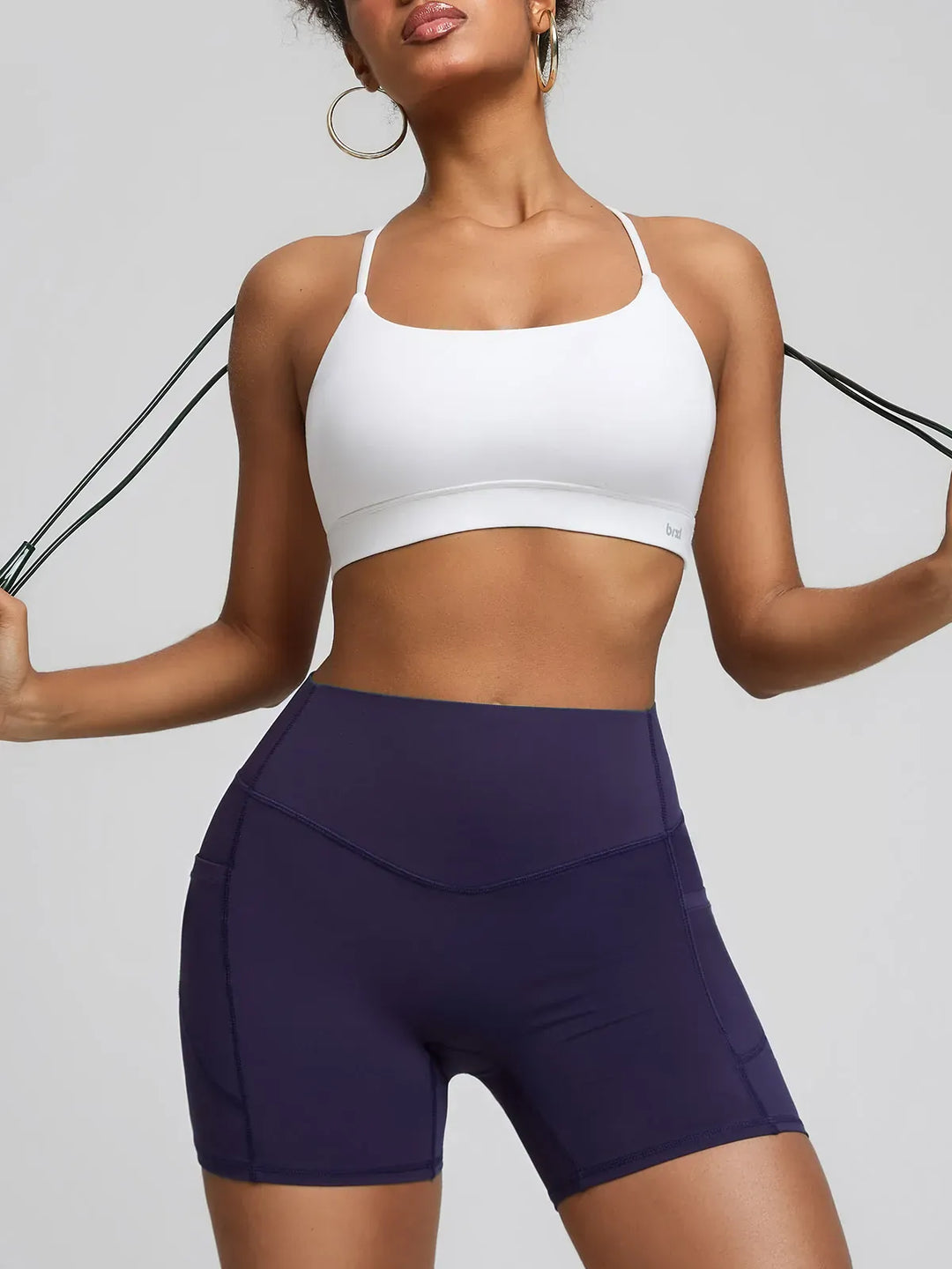 BrxlZero™ High Waisted Tummy Control Workout Biker Shorts with Pockets