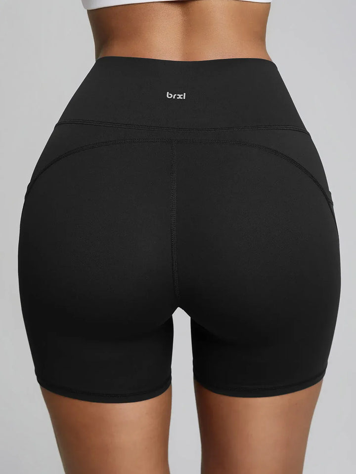 BrxlZero™ High Waisted Tummy Control Workout Biker Shorts with Pockets