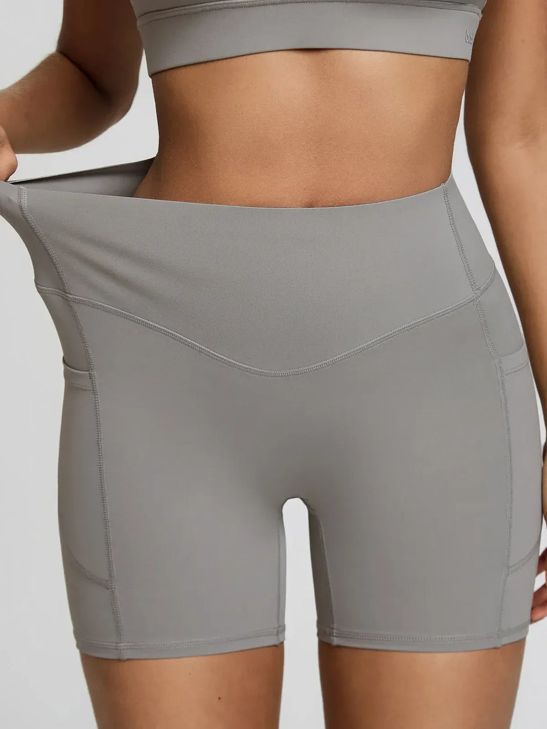 BrxlZero™ High Waisted Tummy Control Workout Biker Shorts with Pockets