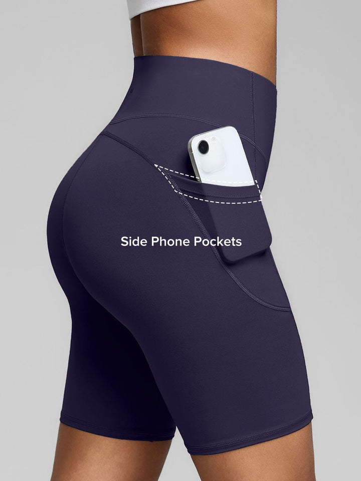 BrxlZero™ High Waisted Tummy Control Workout Biker Shorts with Pockets