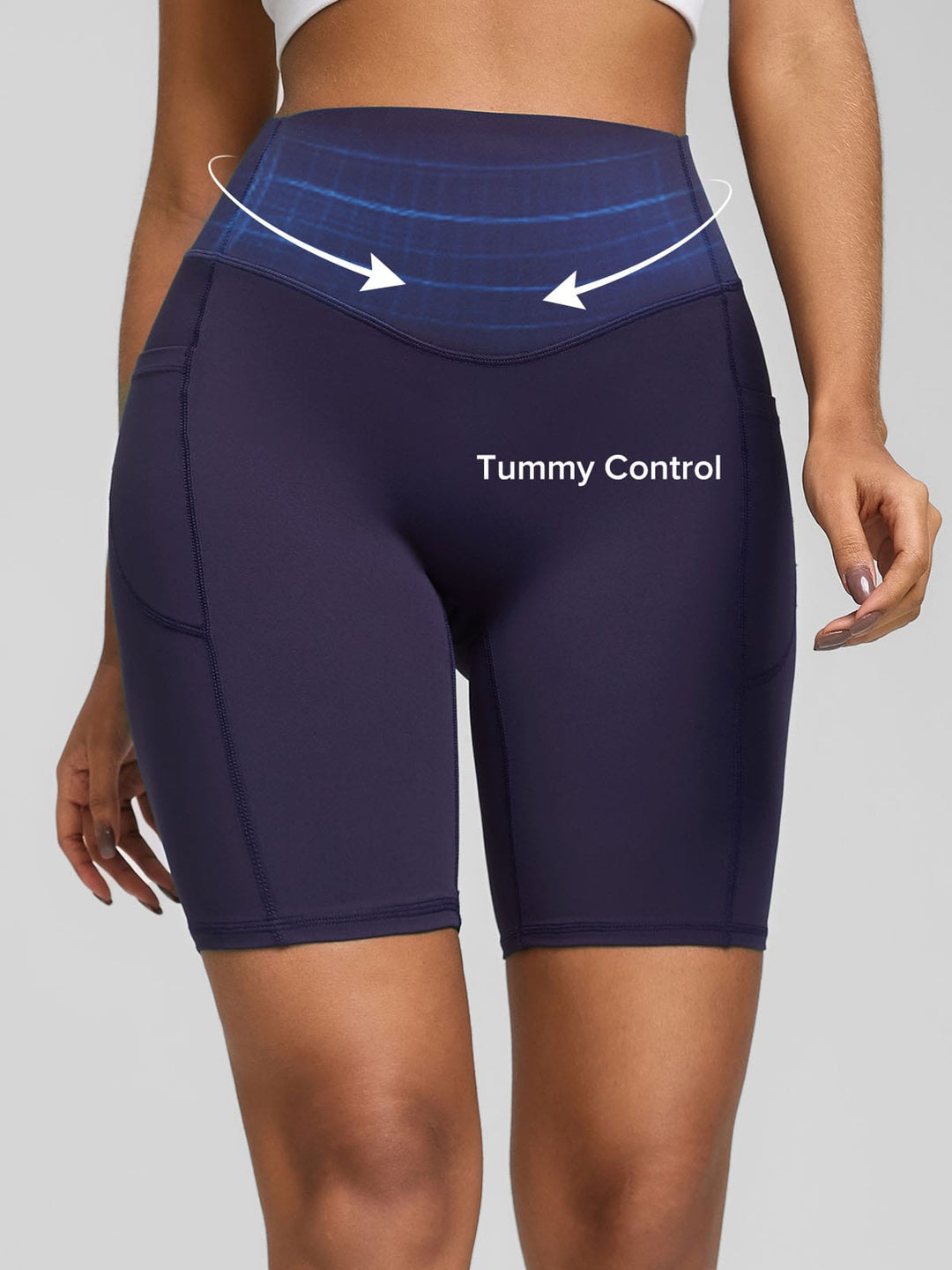 BrxlZero™ High Waisted Tummy Control Workout Biker Shorts with Pockets