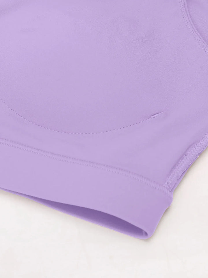 BrxlZero™ Off Shoulder Long Sleeve Crop Top with Built-In Bra