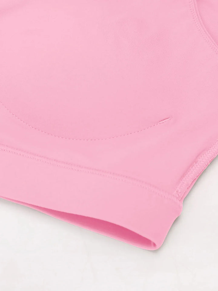 BrxlZero™ Off Shoulder Long Sleeve Crop Top with Built-In Bra