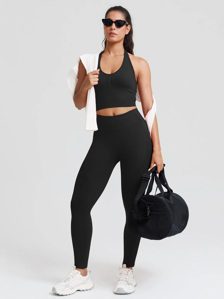 A model wearing a BRXL® BrxlZero® Seamless Butt Lifting Workout Leggings with Calf Support