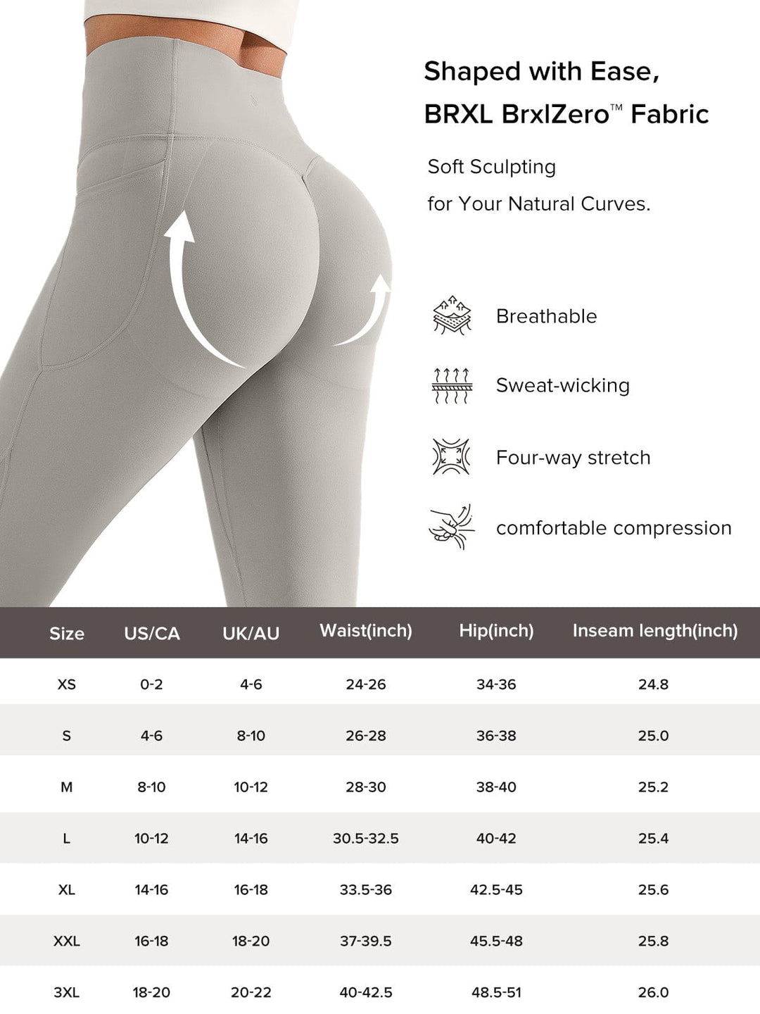 BrxlZero™ Side Pocket Butt-Lift Leggings