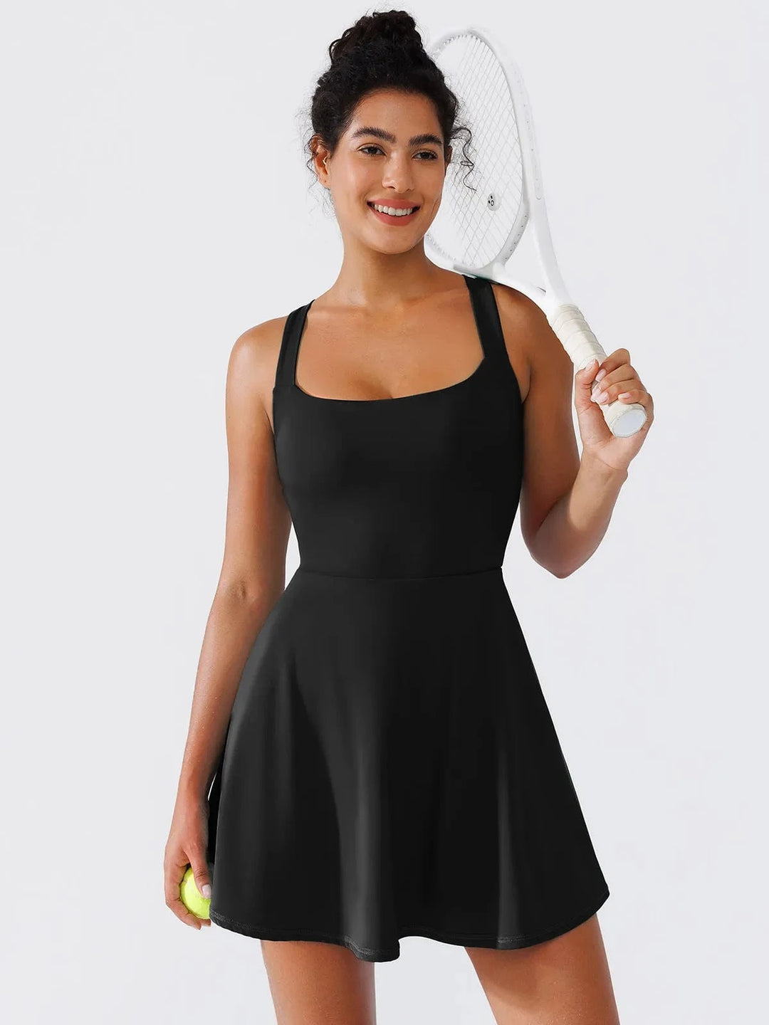 BRXL® XS（0-2） / Black Criss Cross Back Tennis Dress
