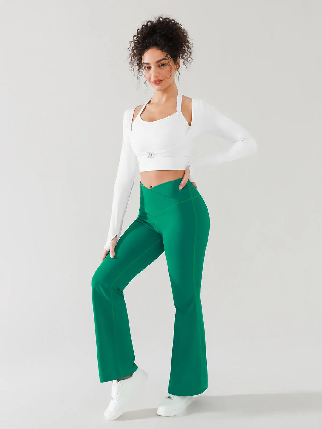 Crossover Butt Lifting Flared Yoga Pants 31"