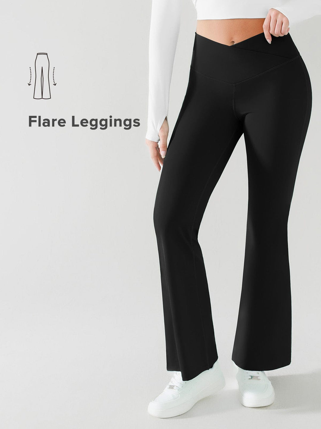 Crossover Butt Lifting Flared Yoga Pants 31"