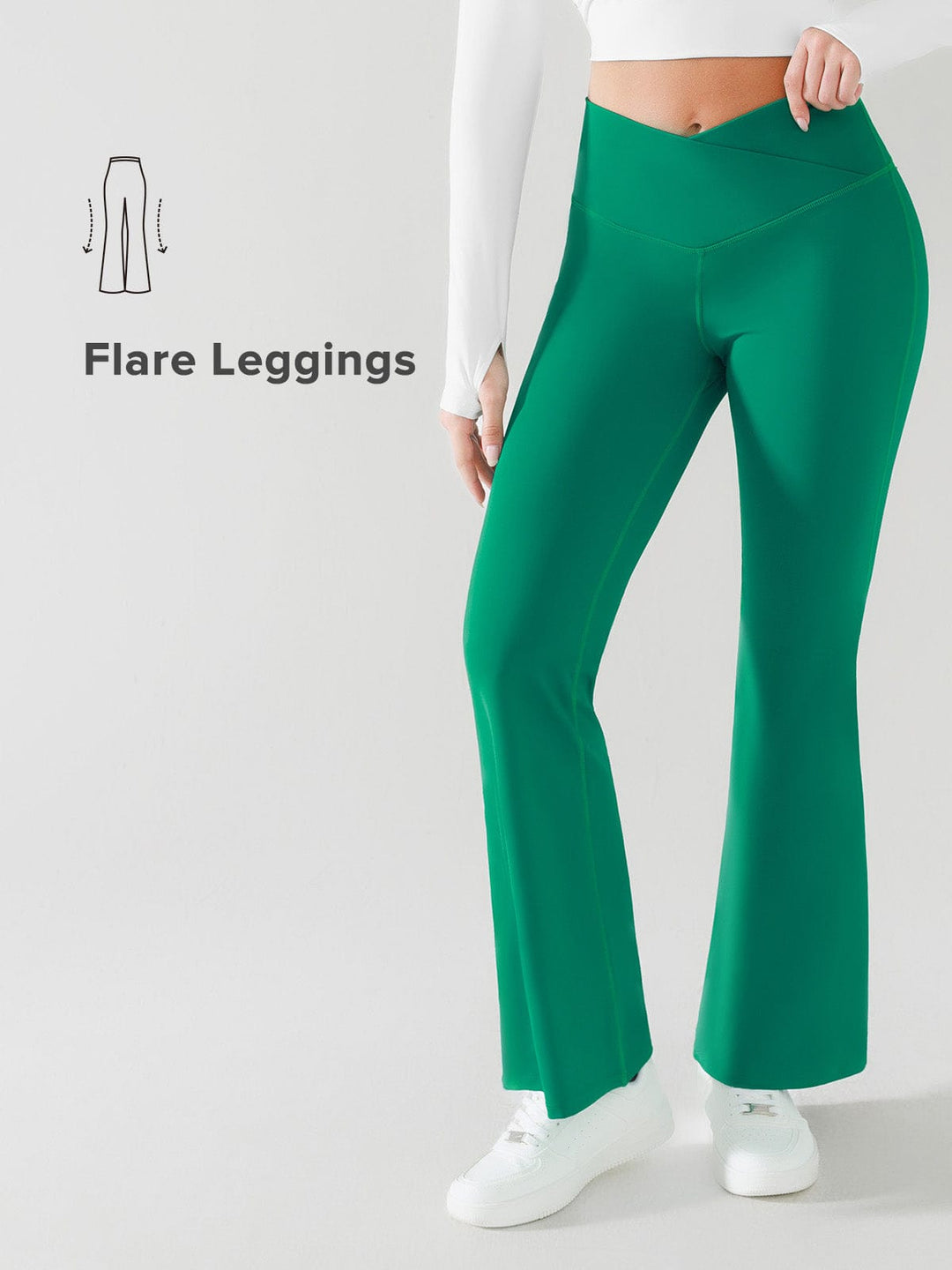 Crossover Butt Lifting Flared Yoga Pants 31"