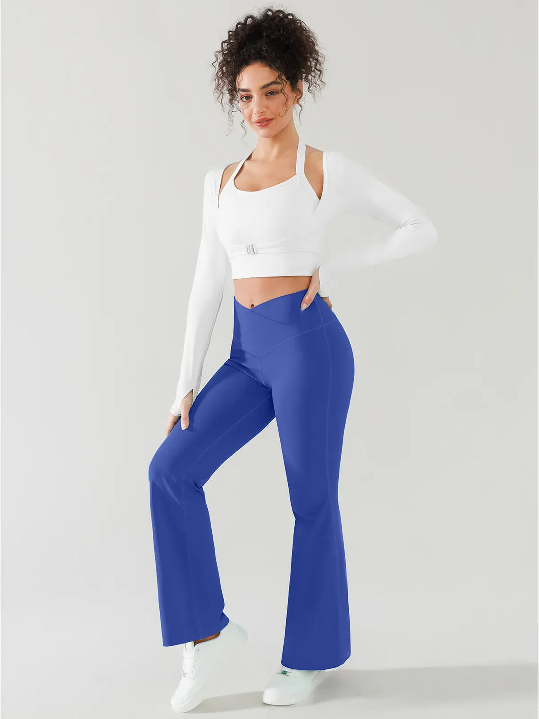 Crossover Butt Lifting Flared Yoga Pants 31"