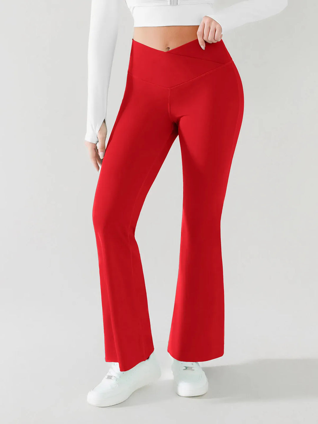 Crossover Butt Lifting Flared Yoga Pants 31"