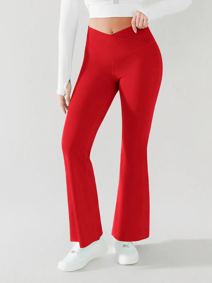 Crossover Butt Lifting Flared Yoga Pants 31"